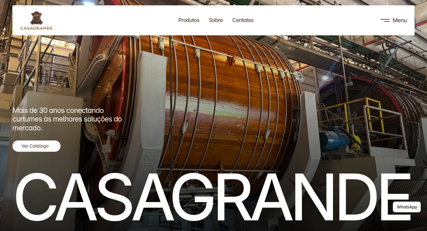 Página inicial do site da Casagrande